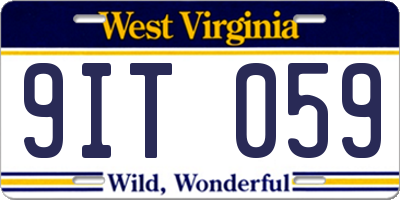 WV license plate 9IT059