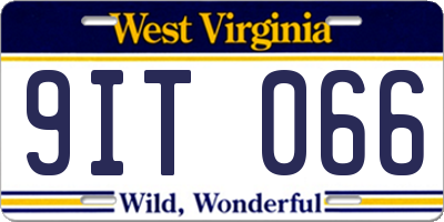 WV license plate 9IT066