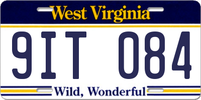 WV license plate 9IT084