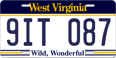 WV license plate 9IT087