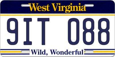WV license plate 9IT088