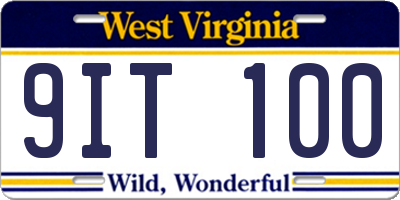 WV license plate 9IT100