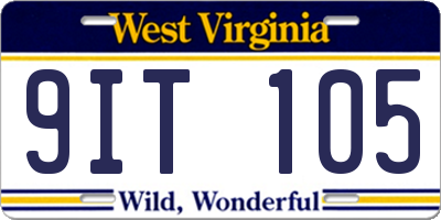 WV license plate 9IT105