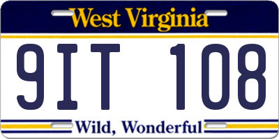 WV license plate 9IT108