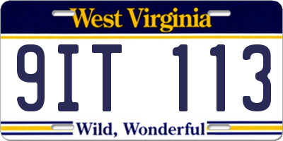 WV license plate 9IT113