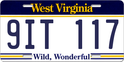 WV license plate 9IT117