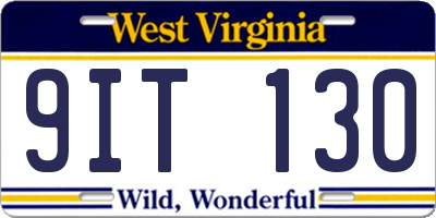 WV license plate 9IT130