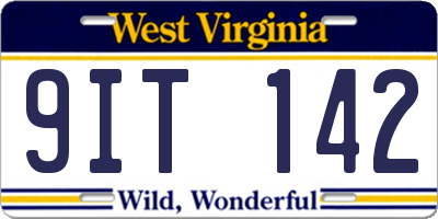WV license plate 9IT142