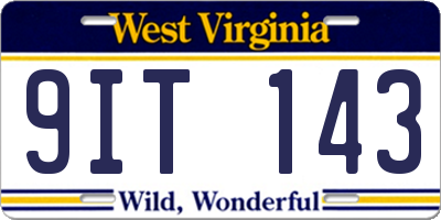 WV license plate 9IT143