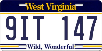 WV license plate 9IT147