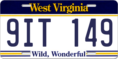 WV license plate 9IT149
