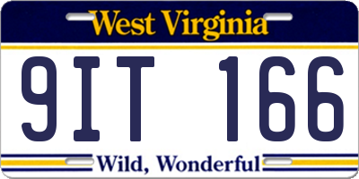 WV license plate 9IT166