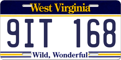 WV license plate 9IT168