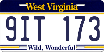WV license plate 9IT173