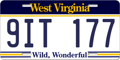 WV license plate 9IT177