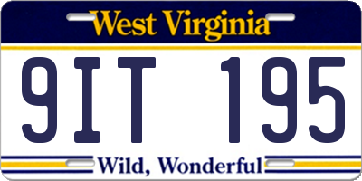 WV license plate 9IT195