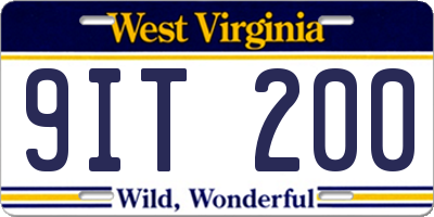 WV license plate 9IT200