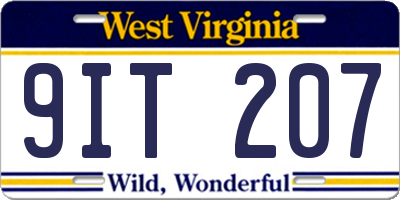 WV license plate 9IT207