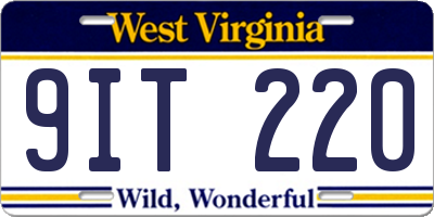 WV license plate 9IT220