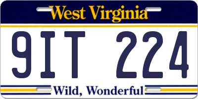 WV license plate 9IT224