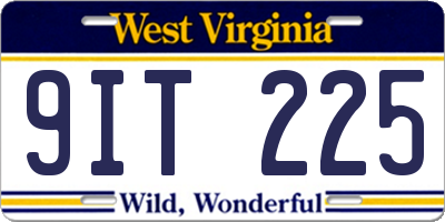 WV license plate 9IT225
