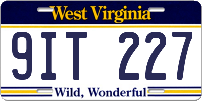 WV license plate 9IT227