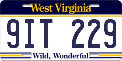 WV license plate 9IT229