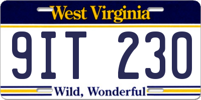 WV license plate 9IT230