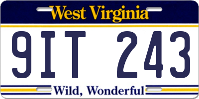 WV license plate 9IT243