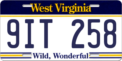 WV license plate 9IT258