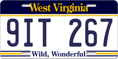WV license plate 9IT267