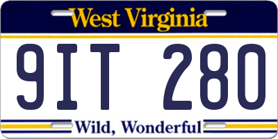 WV license plate 9IT280