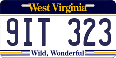 WV license plate 9IT323