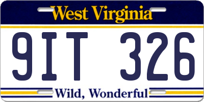 WV license plate 9IT326