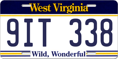 WV license plate 9IT338