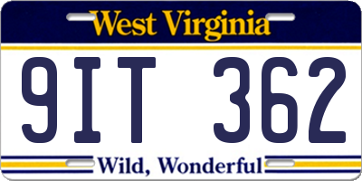 WV license plate 9IT362