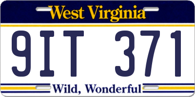 WV license plate 9IT371
