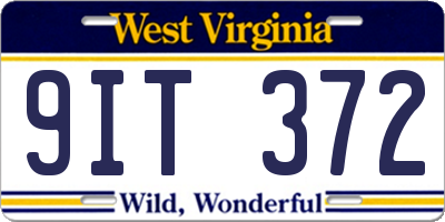 WV license plate 9IT372