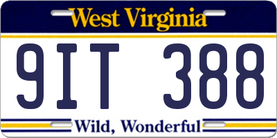 WV license plate 9IT388