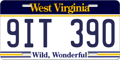 WV license plate 9IT390