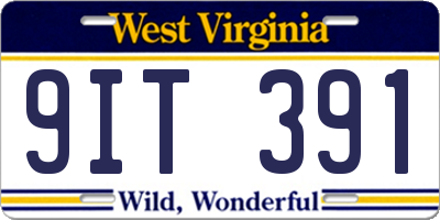 WV license plate 9IT391