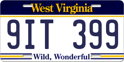 WV license plate 9IT399