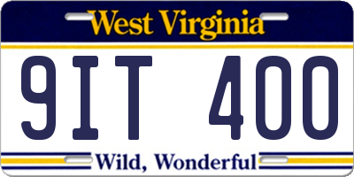 WV license plate 9IT400