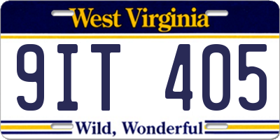WV license plate 9IT405