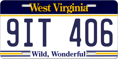 WV license plate 9IT406