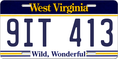 WV license plate 9IT413