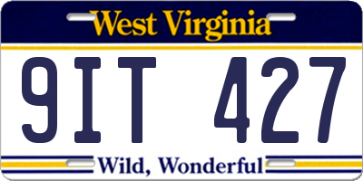 WV license plate 9IT427