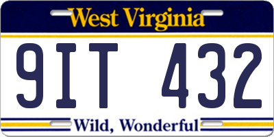 WV license plate 9IT432