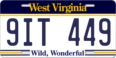 WV license plate 9IT449