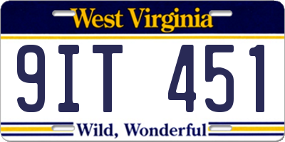 WV license plate 9IT451